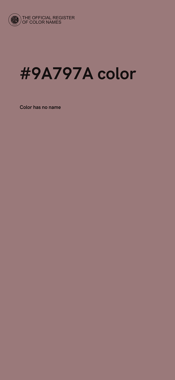 #9A797A color image