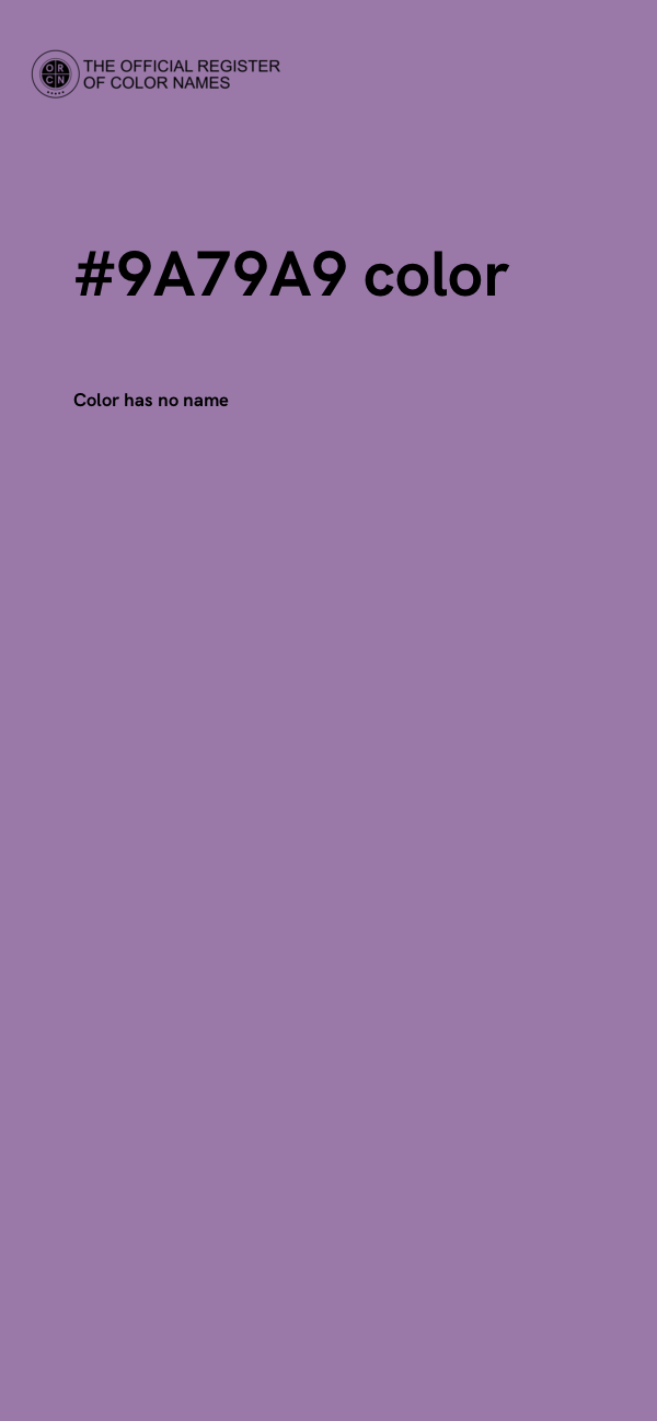 #9A79A9 color image