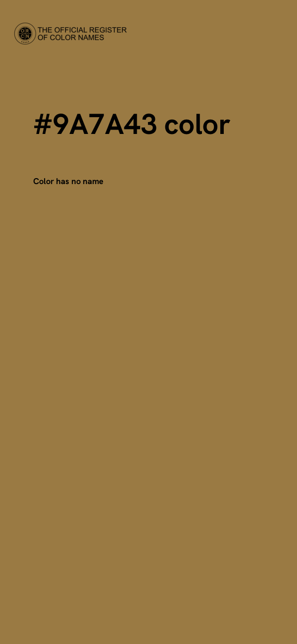 #9A7A43 color image