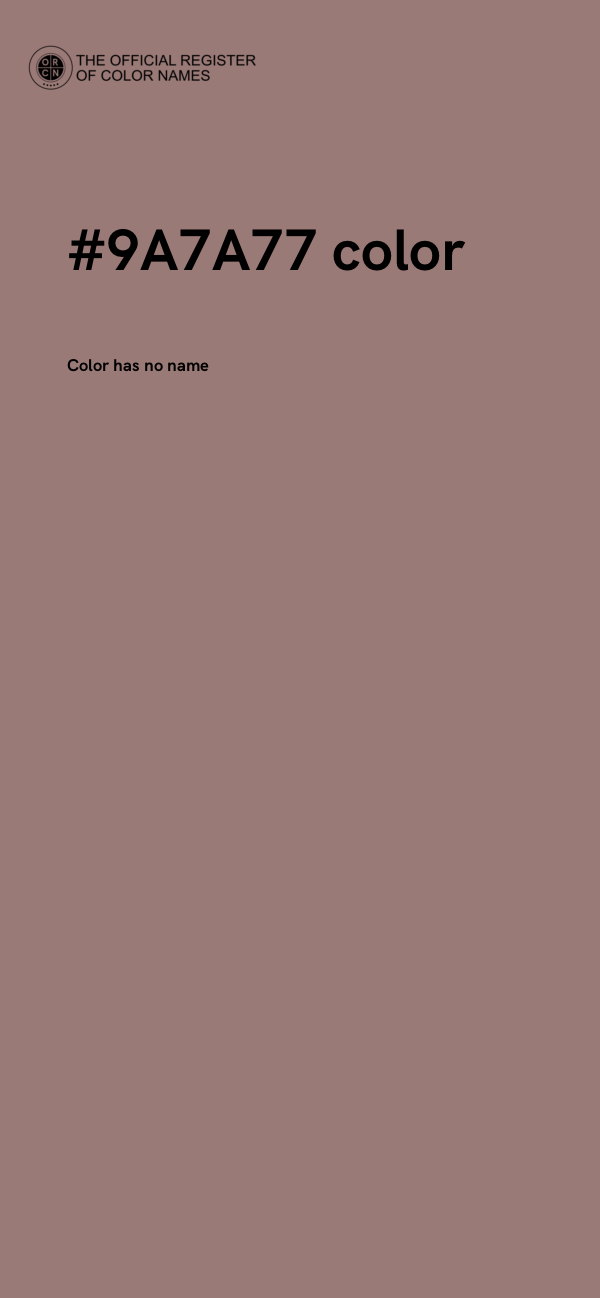 #9A7A77 color image