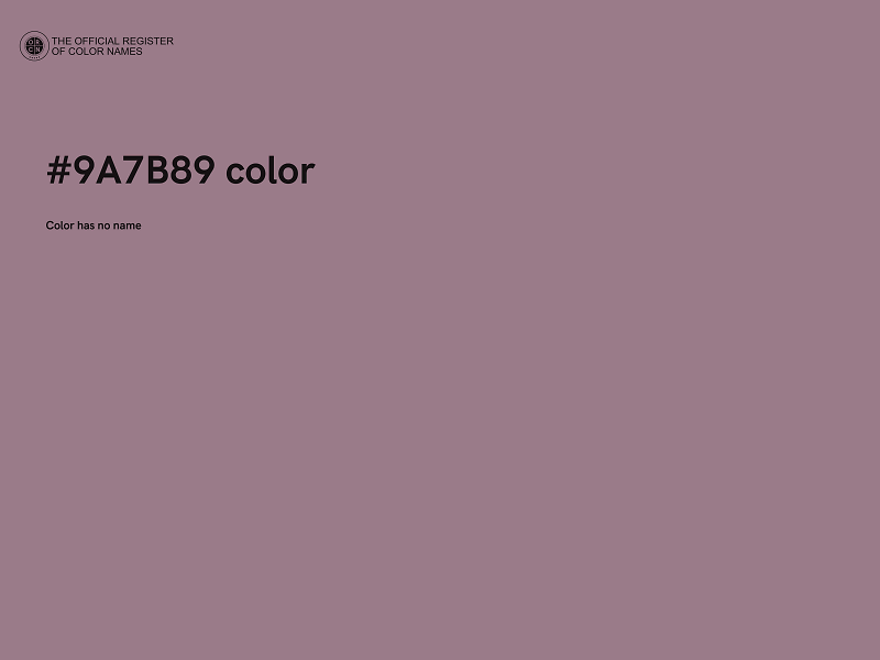 #9A7B89 color image