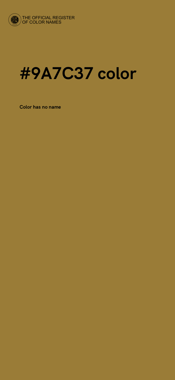 #9A7C37 color image