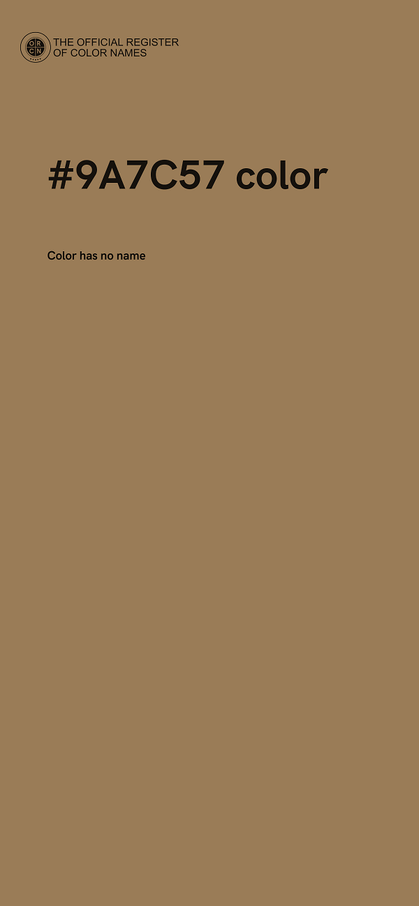 #9A7C57 color image
