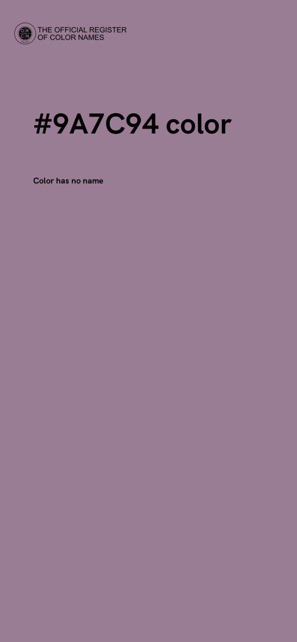 #9A7C94 color image