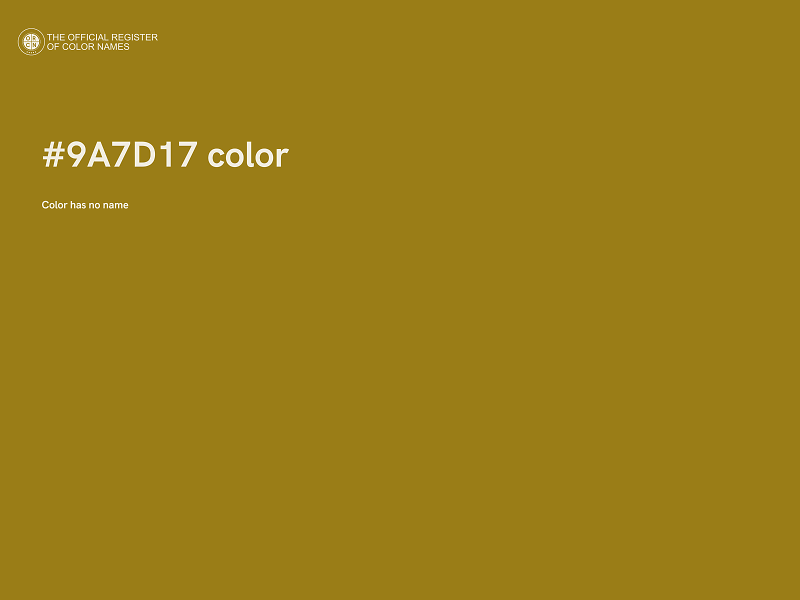 #9A7D17 color image