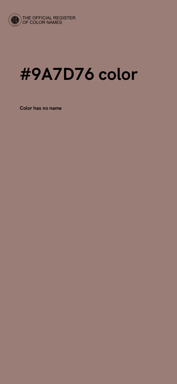 #9A7D76 color image