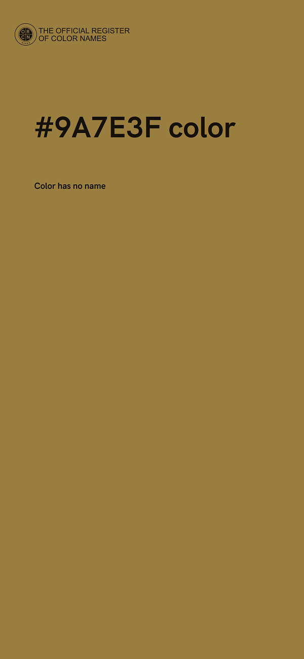 #9A7E3F color image