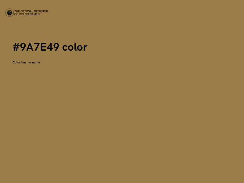 #9A7E49 color image