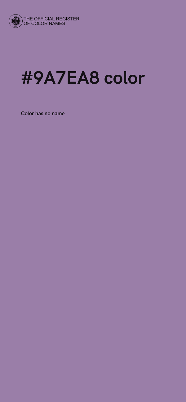 #9A7EA8 color image