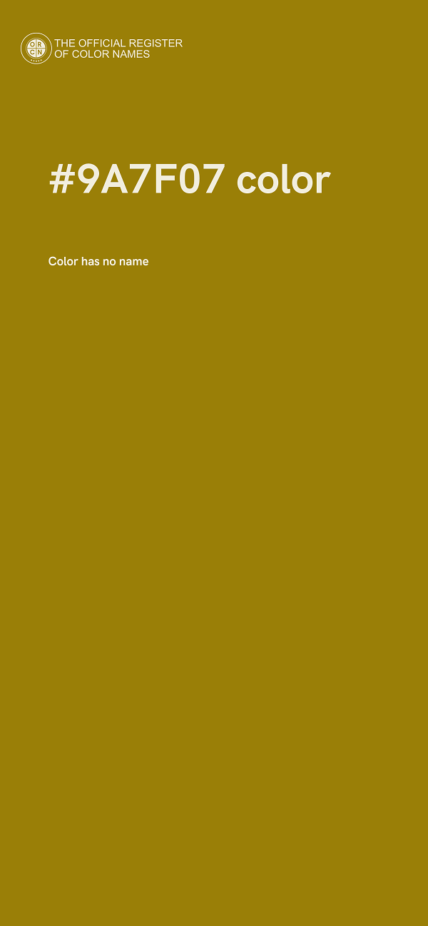 #9A7F07 color image