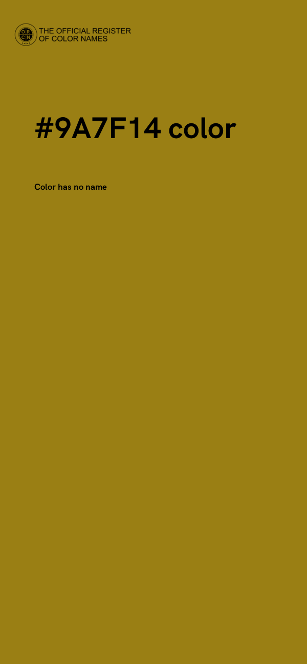 #9A7F14 color image