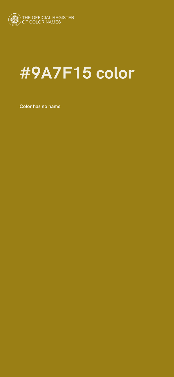 #9A7F15 color image