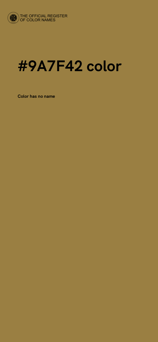 #9A7F42 color image
