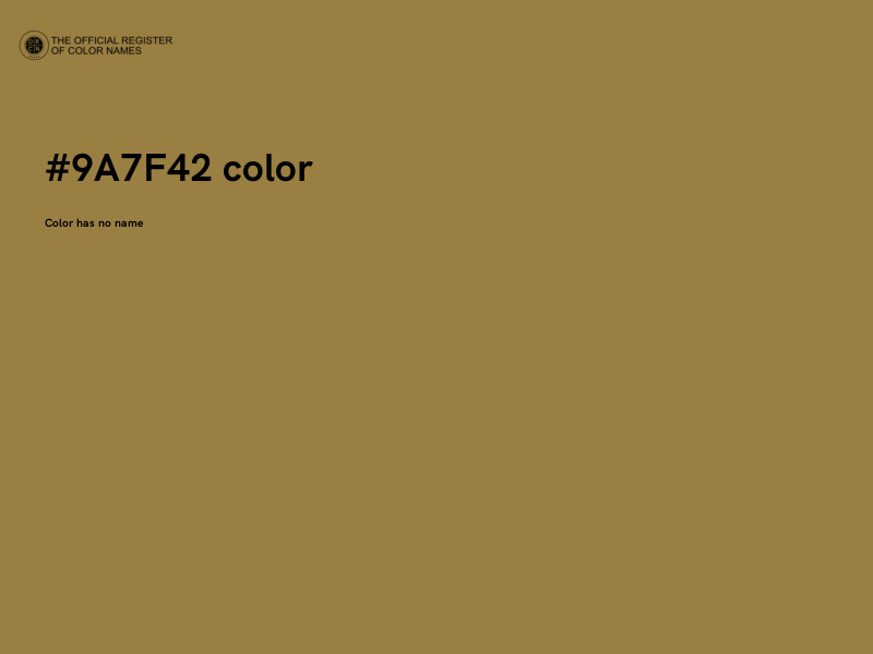 #9A7F42 color image