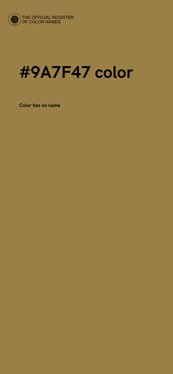 #9A7F47 color image