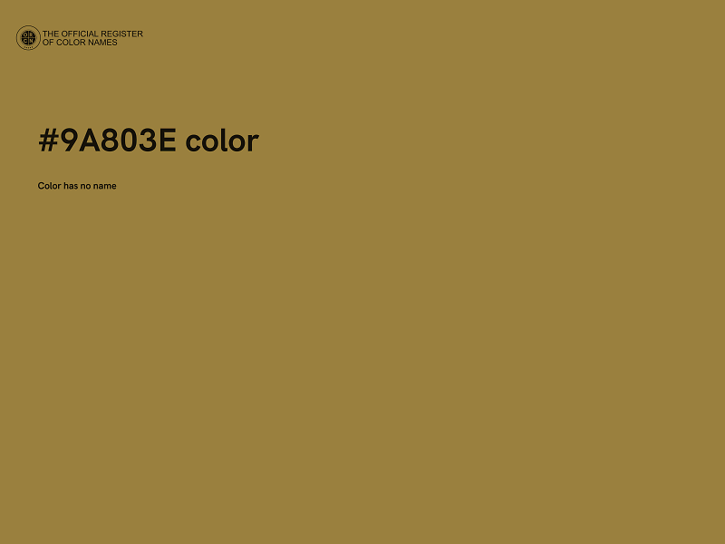 #9A803E color image