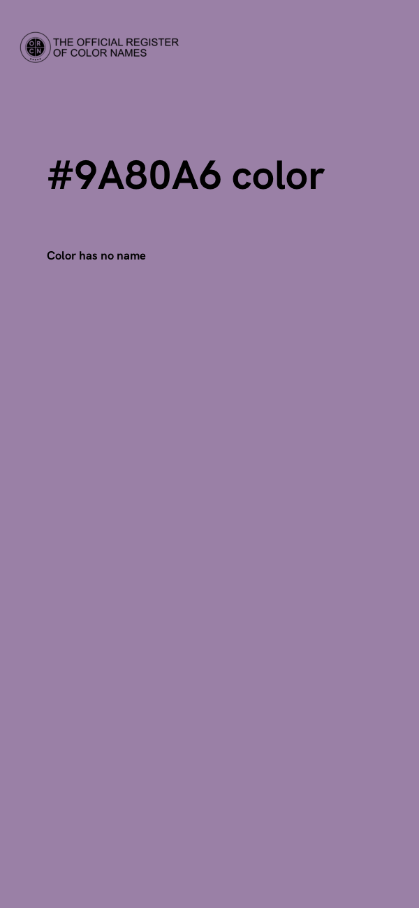 #9A80A6 color image