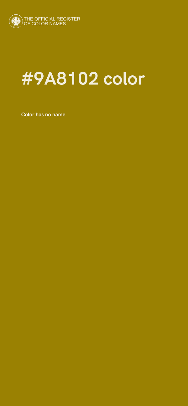 #9A8102 color image