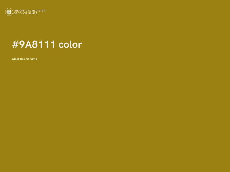 #9A8111 color image