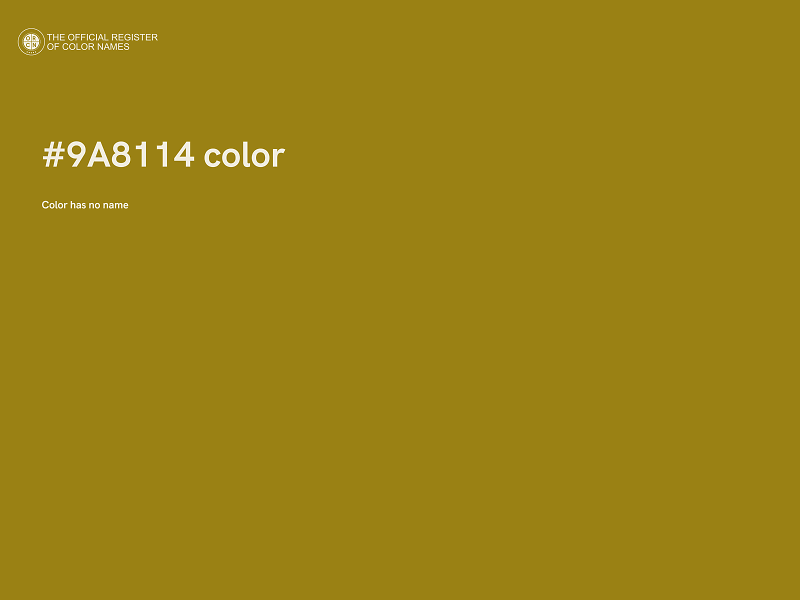 #9A8114 color image
