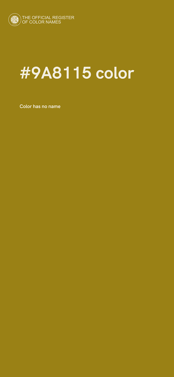 #9A8115 color image