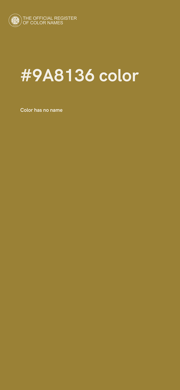 #9A8136 color image