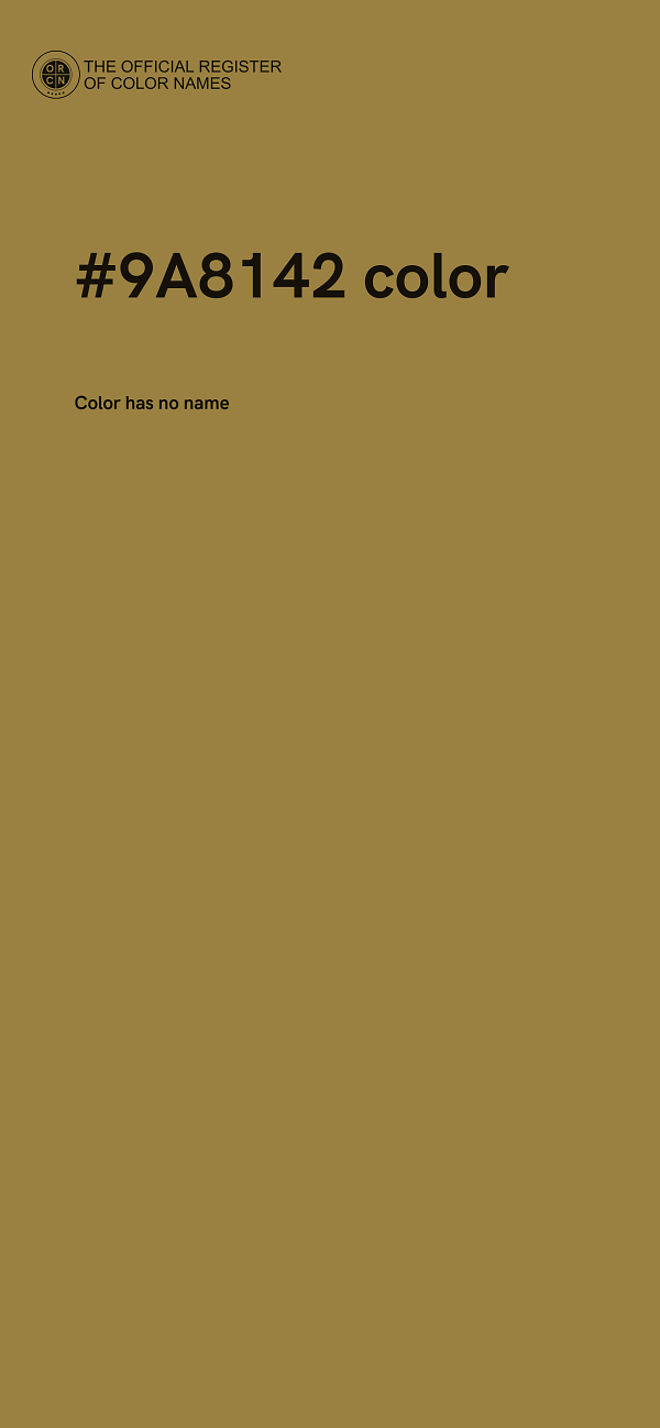 #9A8142 color image