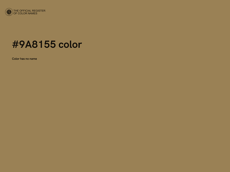 #9A8155 color image