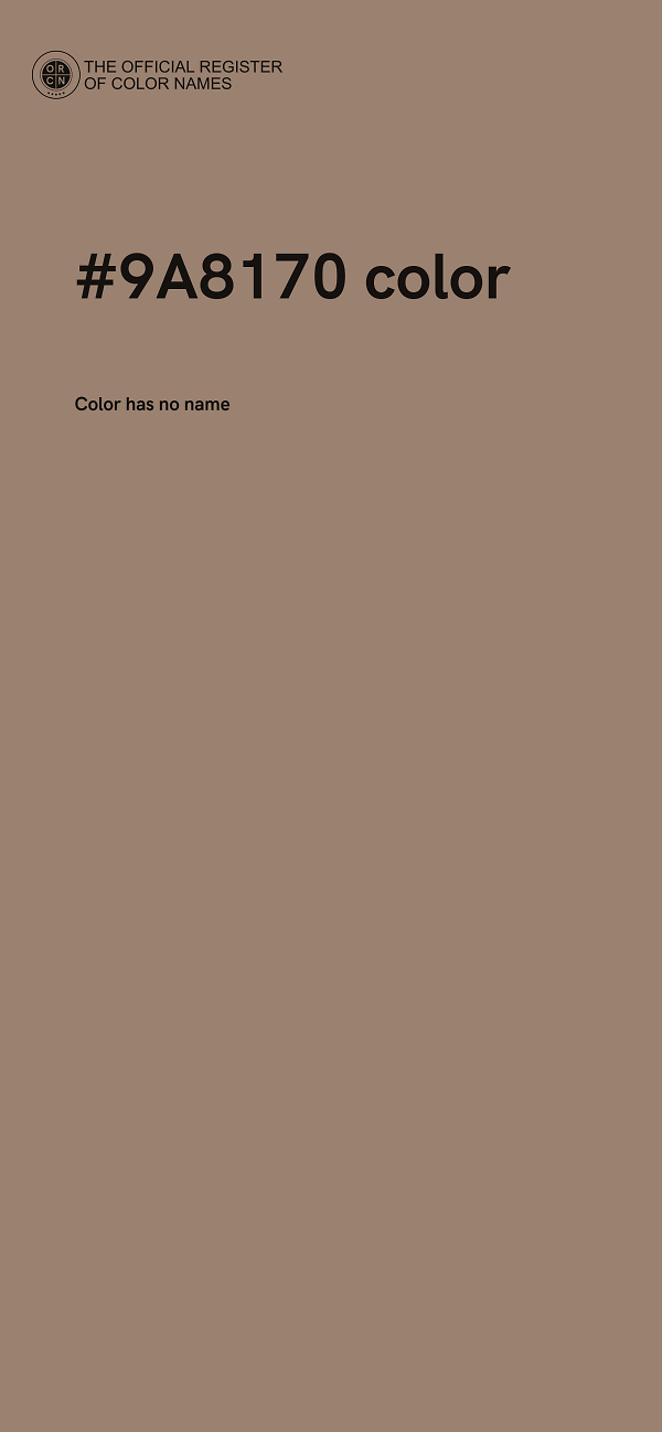 #9A8170 color image