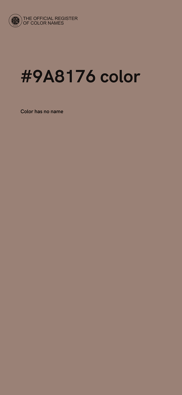 #9A8176 color image