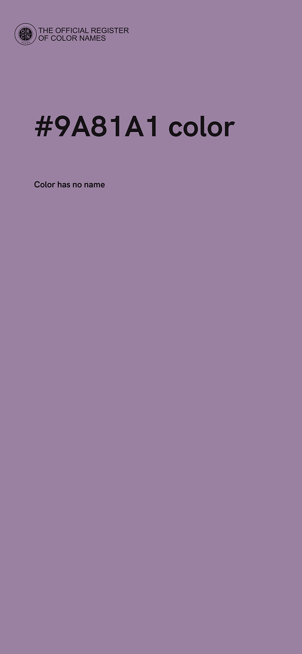 #9A81A1 color image