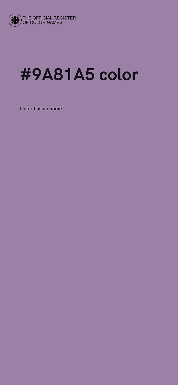 #9A81A5 color image