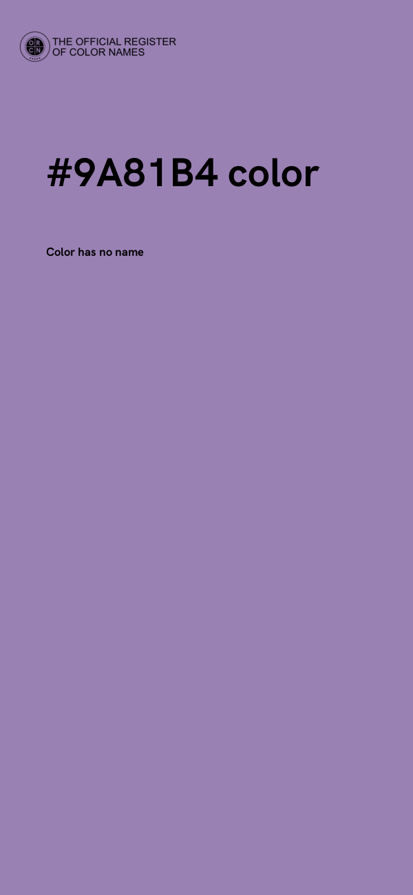 #9A81B4 color image
