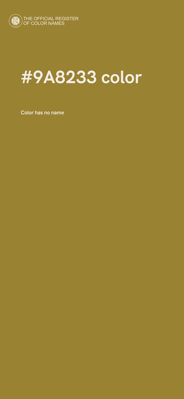 #9A8233 color image