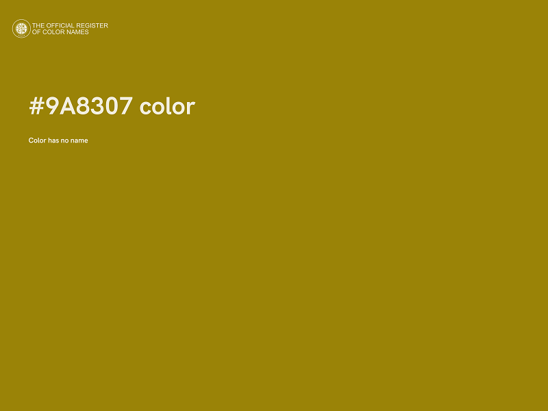 #9A8307 color image