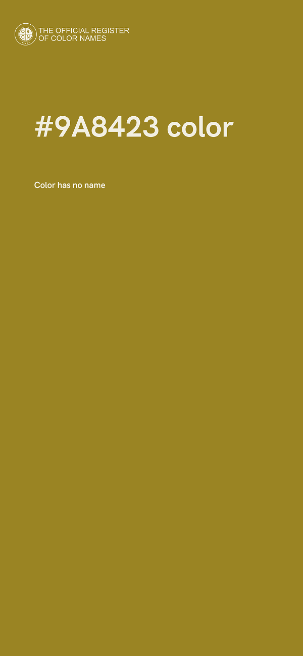 #9A8423 color image