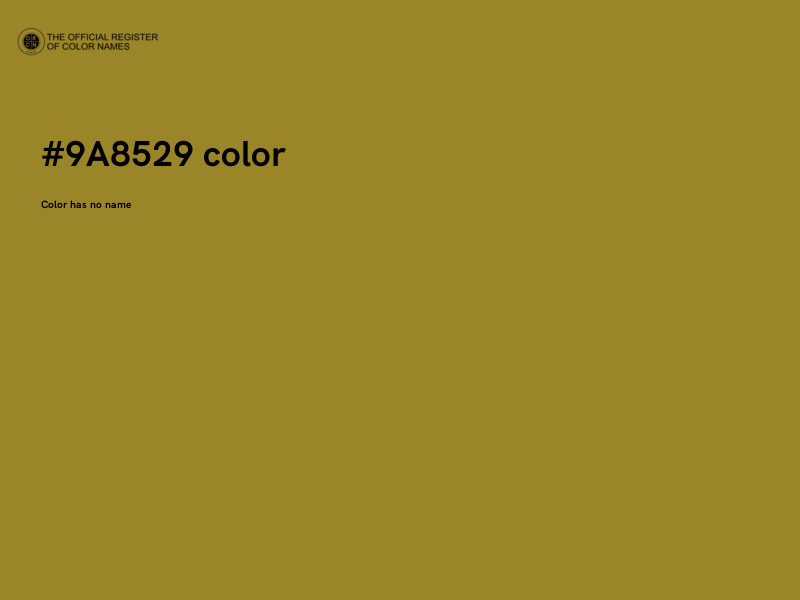 #9A8529 color image