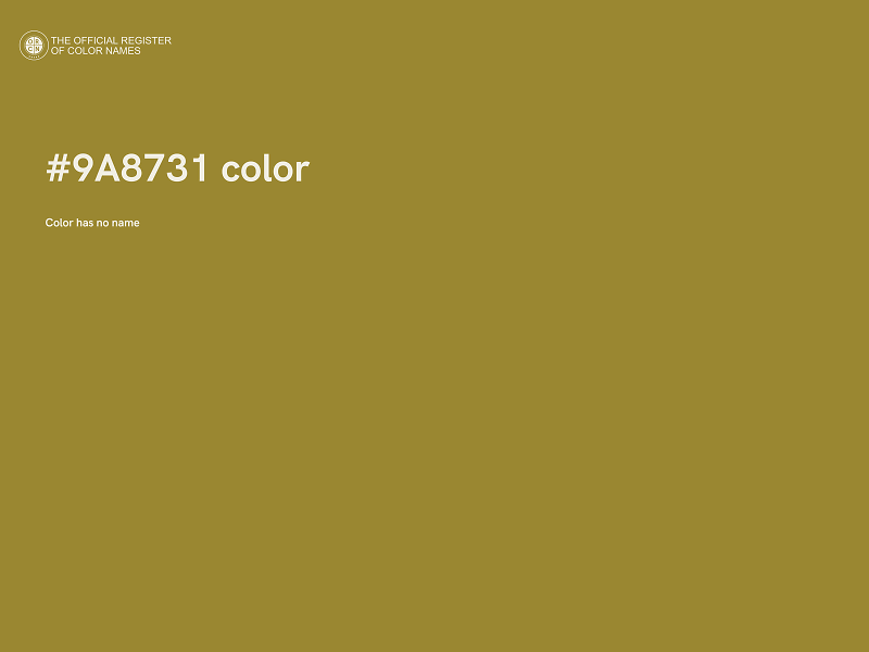 #9A8731 color image