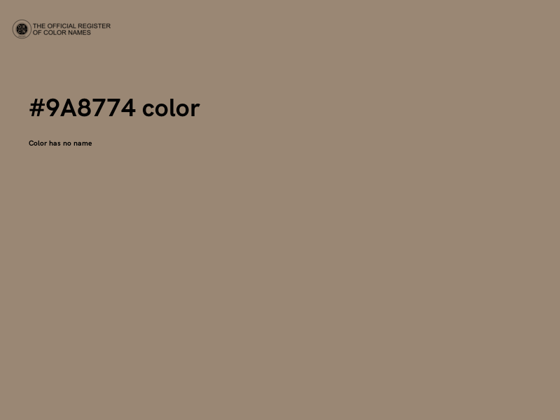 #9A8774 color image