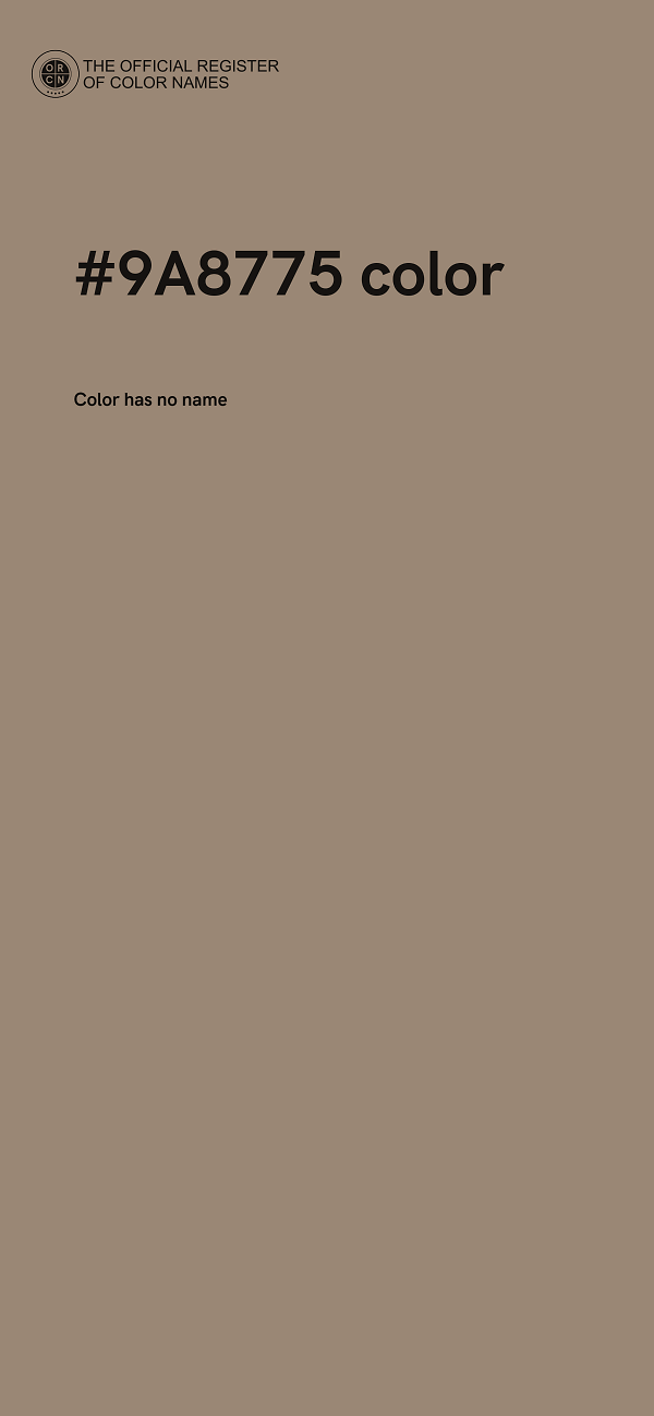#9A8775 color image