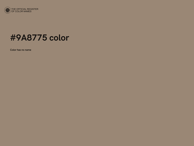 #9A8775 color image