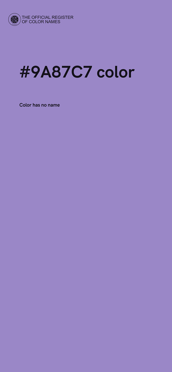 #9A87C7 color image
