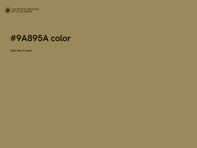 #9A895A color image