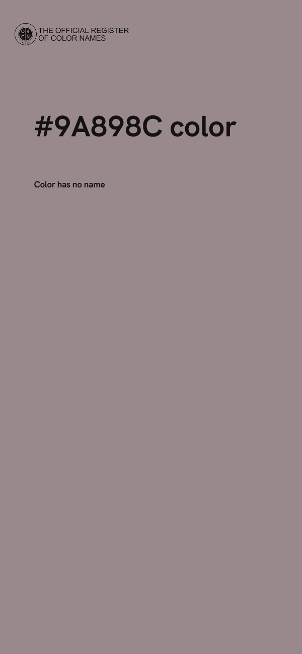 #9A898C color image
