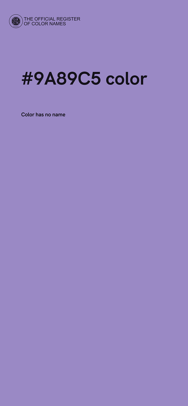 #9A89C5 color image