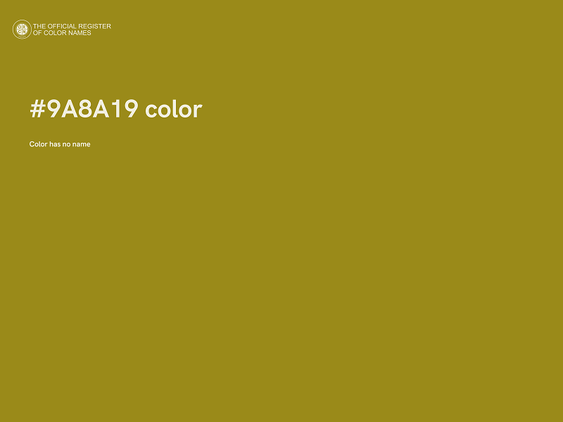 #9A8A19 color image