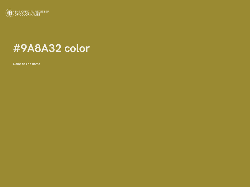 #9A8A32 color image