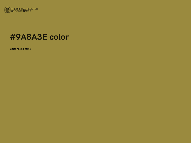 #9A8A3E color image