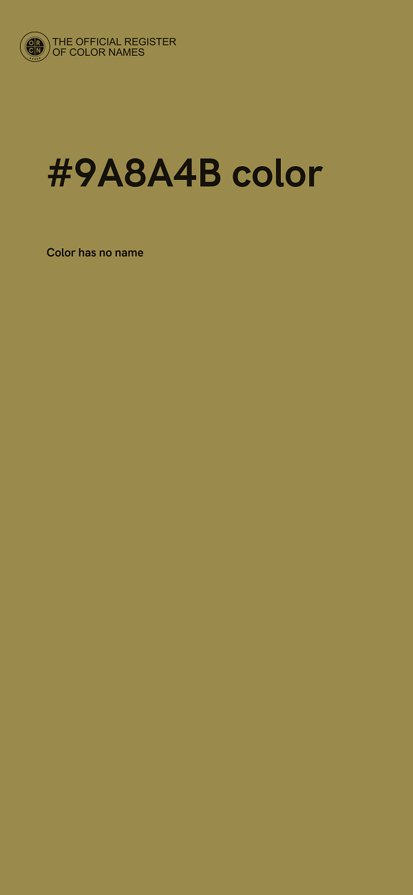 #9A8A4B color image
