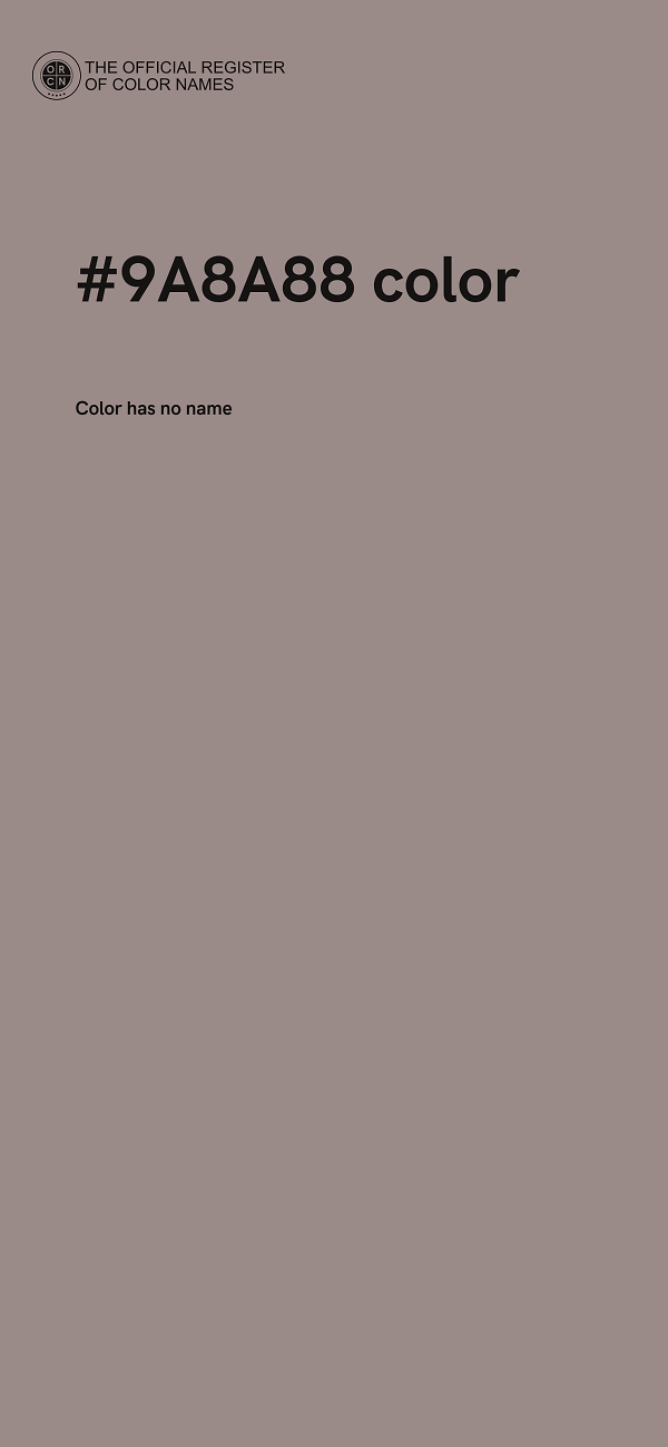 #9A8A88 color image